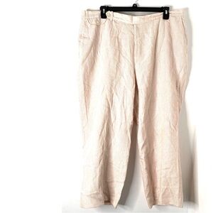 Lauren Ralph Lauren Linen Stripe White Lined Wide Leg Coastal Tailored Trousers